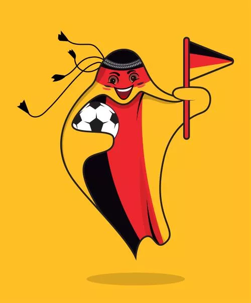 پرچم آلمان در قالب نماد جام جهانی قطر 2022 به صورت وکتور EPS لایه باز  23355