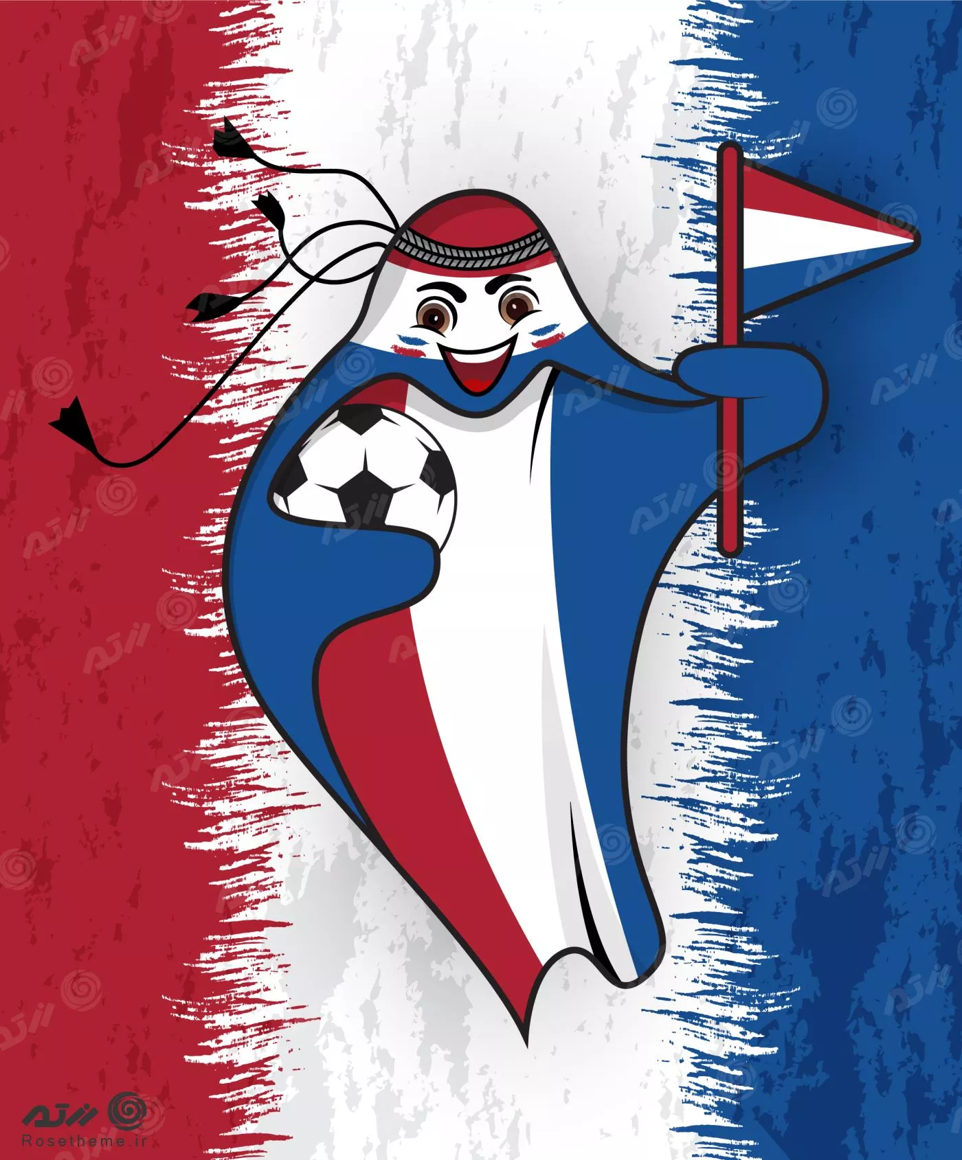 پرچم هلند در قالب نماد جام جهانی قطر 2022 به صورت وکتور EPS لایه باز  23356