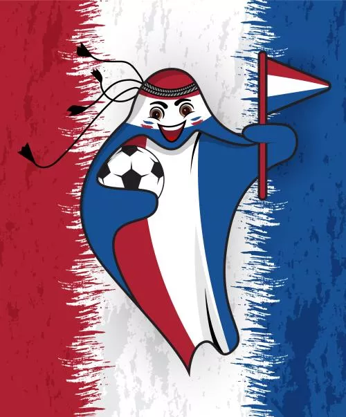 پرچم هلند در قالب نماد جام جهانی قطر 2022 به صورت وکتور EPS لایه باز  23356