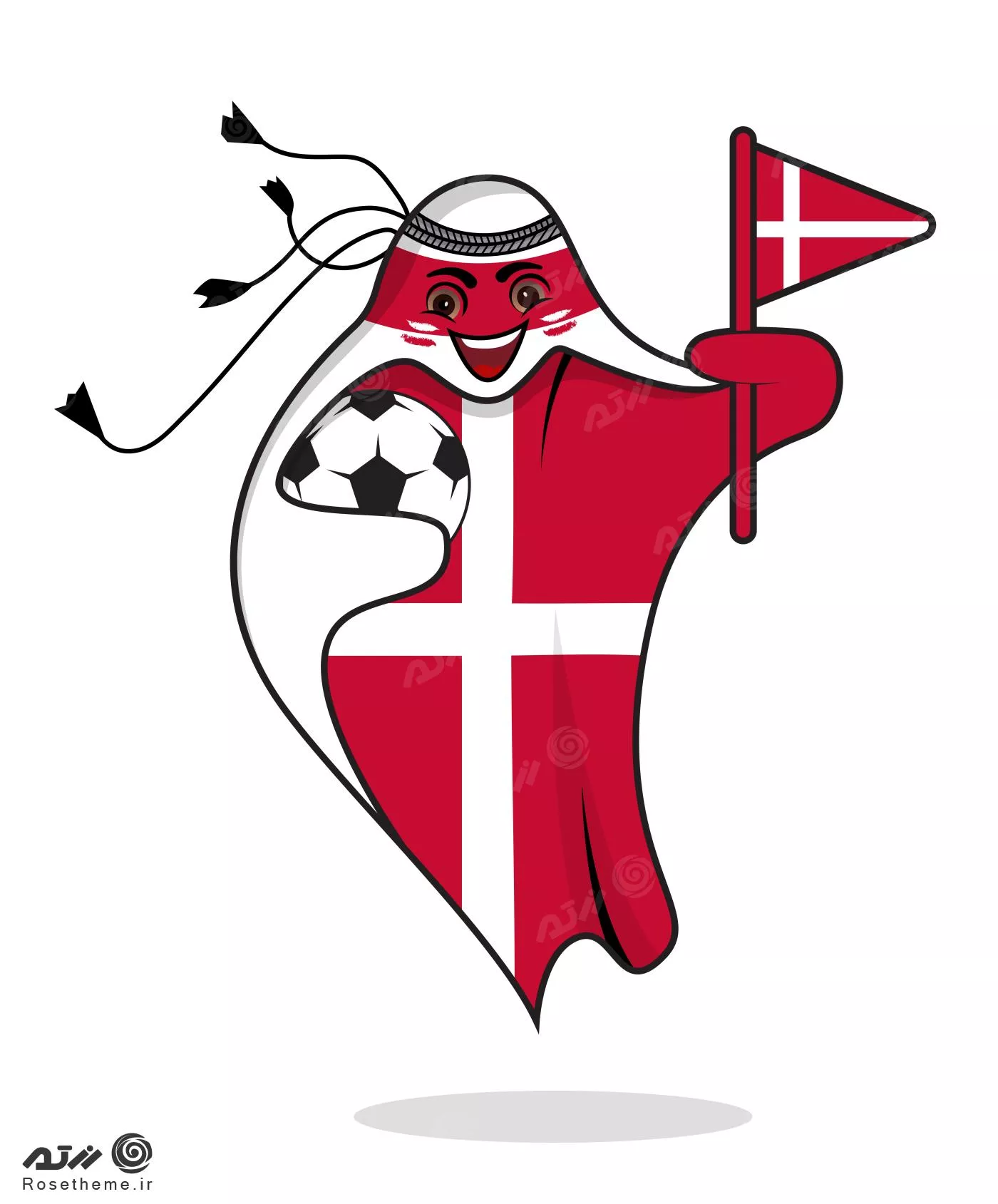پرچم دانمارک در قالب نماد جام جهانی قطر 2022 به صورت وکتور EPS لایه باز 23359