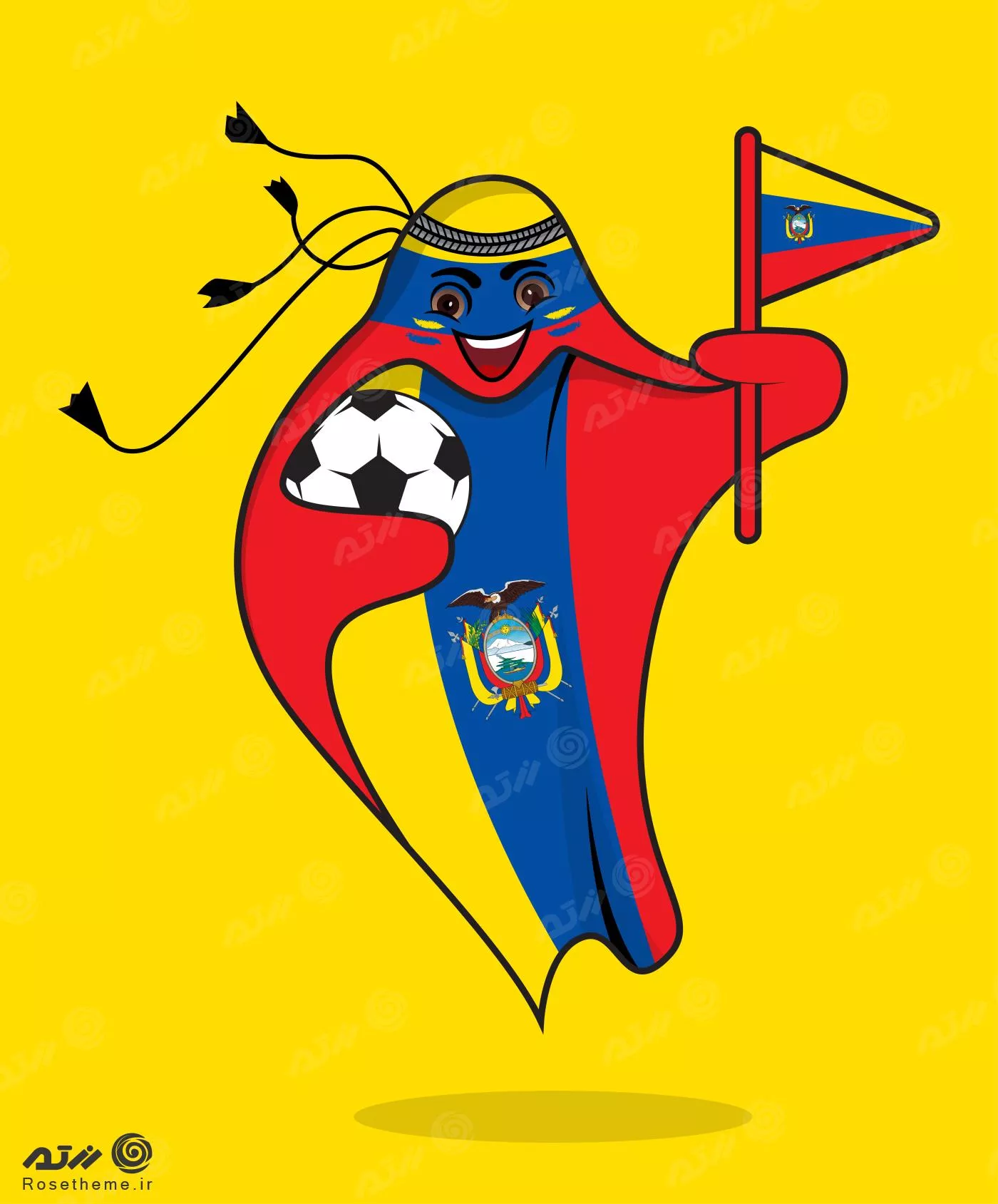 پرچم اکوادور در قالب نماد جام جهانی قطر 2022 به صورت وکتور EPS لایه باز 23360