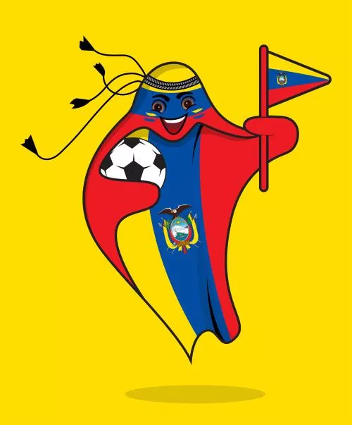 پرچم اکوادور در قالب نماد جام جهانی قطر 2022 به صورت وکتور EPS لایه باز 23360