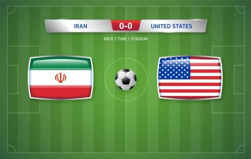 وکتور مسابقه فوتبال بین ایران و آمریکا در جام جهانی2022 قطر در گروه ب B 23366